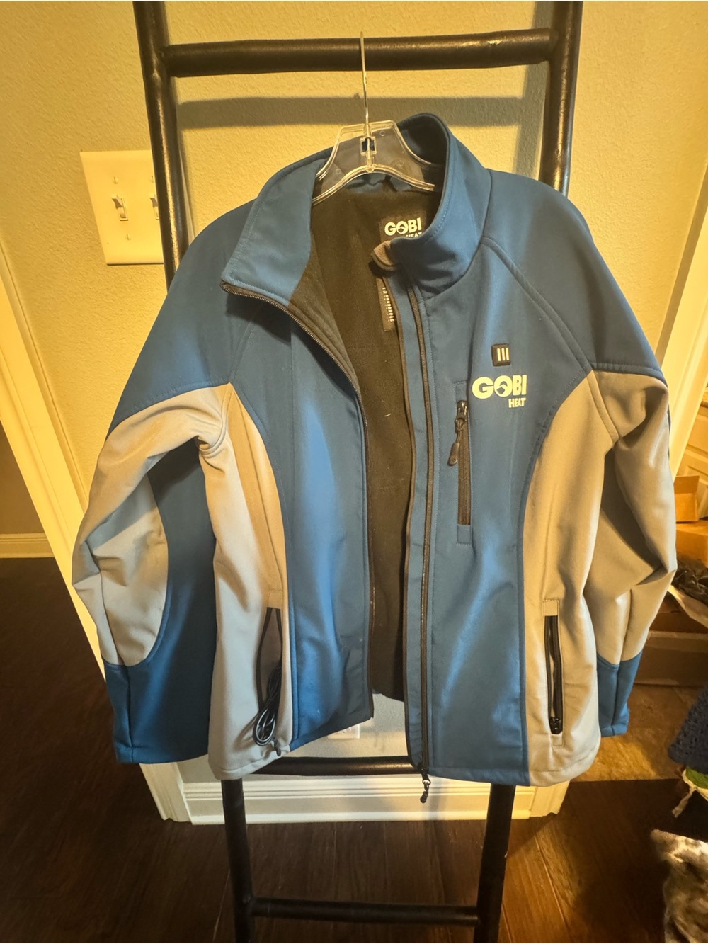 Gobi Heat Men's Blue and Gray Performance Heated Softshell Jacket